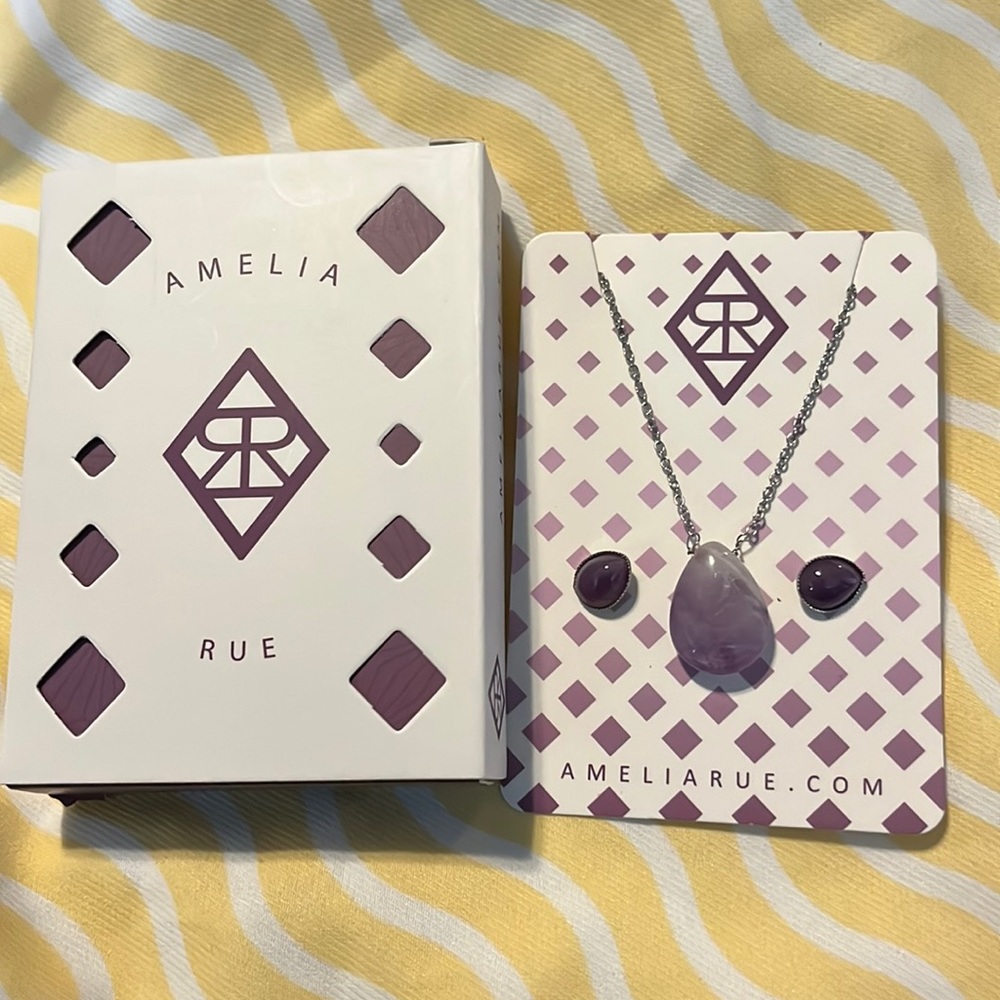 AMELIA RUE Amethyst Drops Set - Picture 1 of 7